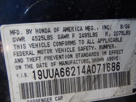 2004 Acura TL Navy 3.2L AT #A24922